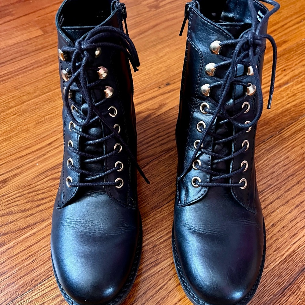 Aldo Black Lace-Up Ankle Boots!